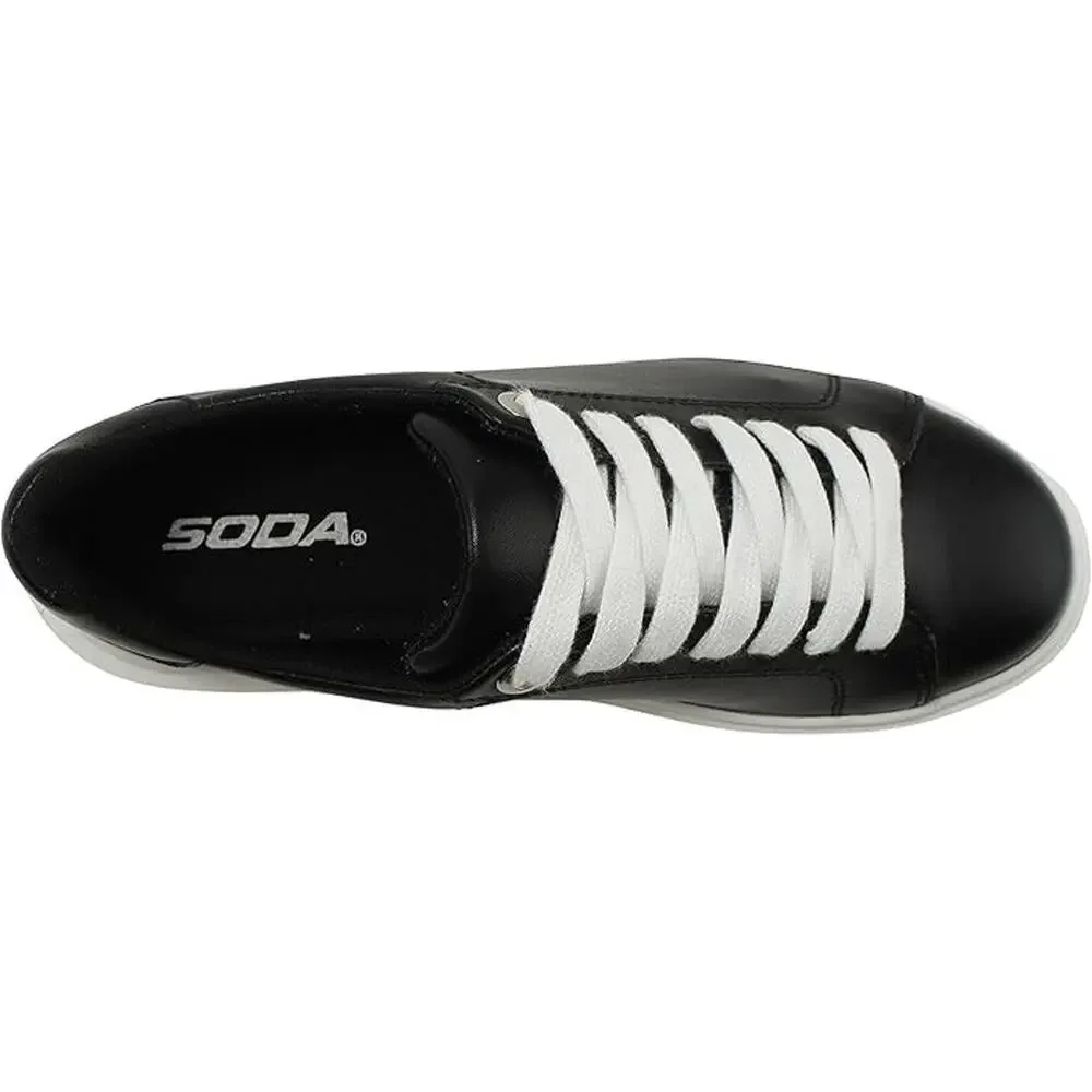 Women’s Platform Sneakers Black Lace Up Cushion Sole Soda Retain-G Size 7.5